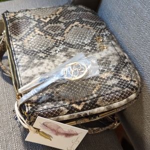 NWT Jessica Simpson Faux Python Snakeskin Crossbody Purse